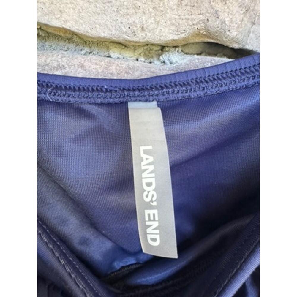 Lands End Tankini Top-Size 12DDD-Blue Blouson Swim Top Adjustable - Picture 2 of 5